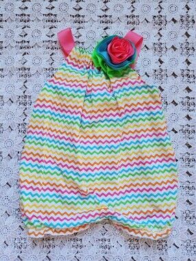 Mud Pie rainbow chevron romper
